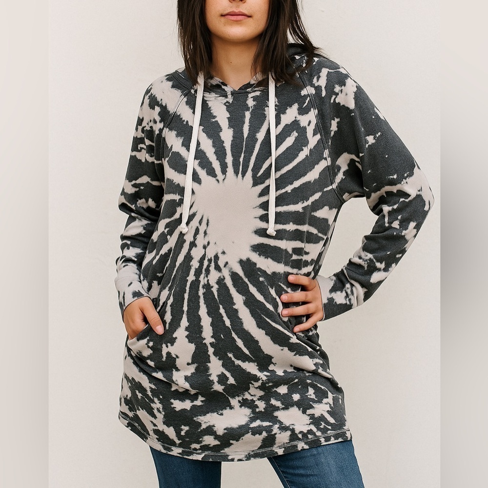 🧨 5/$25 Women's Tie-Dye Hippie Festival Tunic Hoodie - Picture 1 of 7